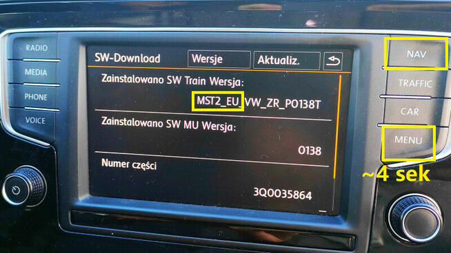 Mapa 2026 Volkswagen Seat Skoda VW MST2 Passat Golf Leon