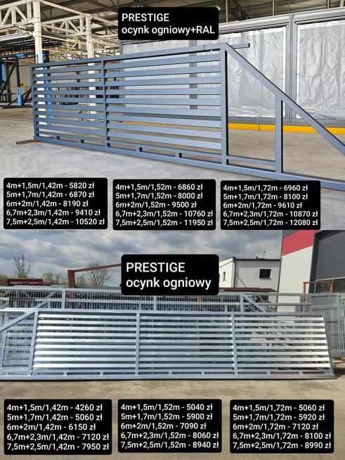 Brama przesuwna 4m wypełnienie panel aluminiowy, inne modele