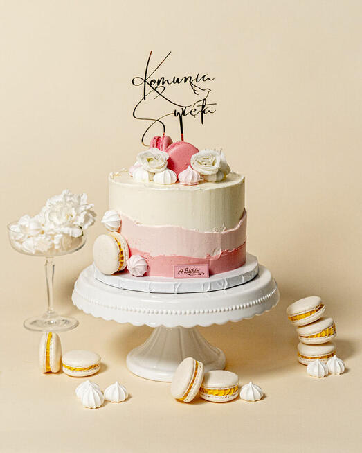 Komunia, tort ,podziękowanie dla gości...