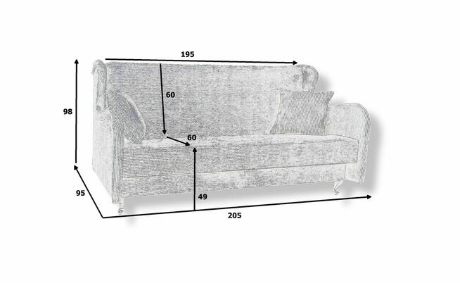 Wersalka i Fotel komplet rozkładane pojemnik sztruks NOWA