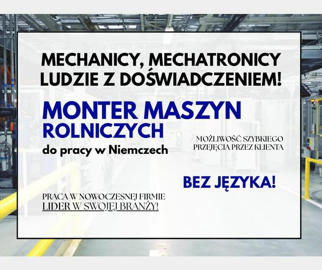 Mechanik Monter NIEMCY bez języka z autem