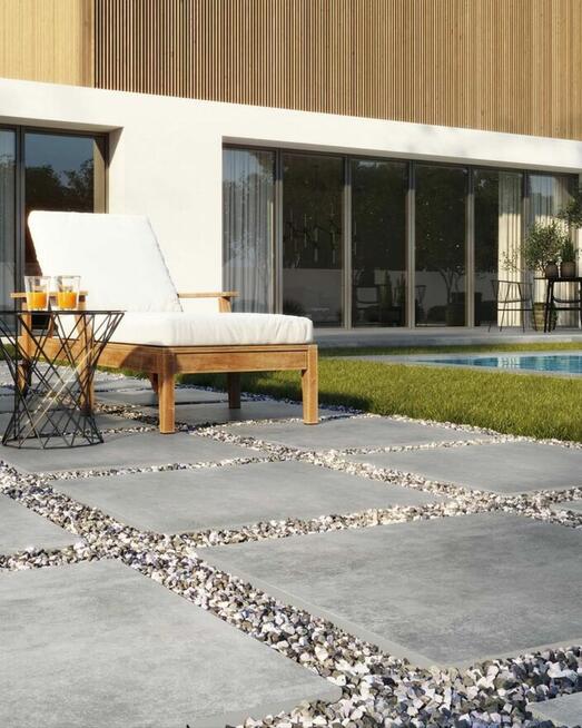 Ceramiczne płyty tarasowe 80x80 gat1 gres 2cm Montego grafit