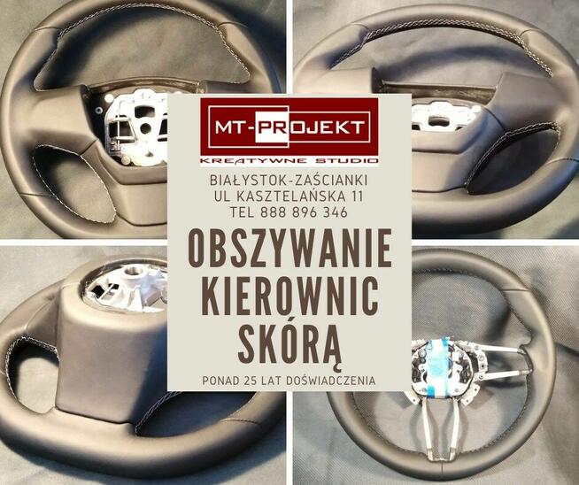 Obszywanie kierownic skórą - Białystok