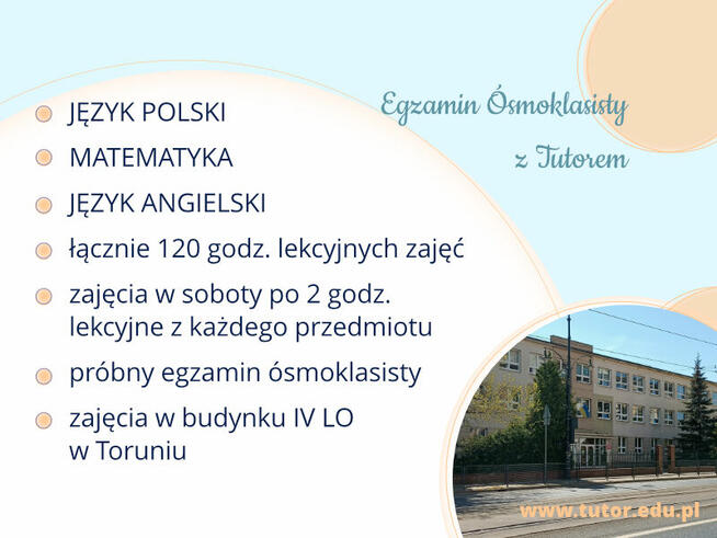 Egzamin Ósmoklasisty z Tutorem Kurs dla ósmoklasistów Toruń