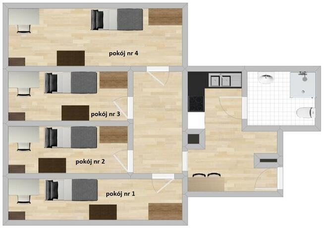 Poniatowskiego 12, Nadodrze, pokój z WIFI