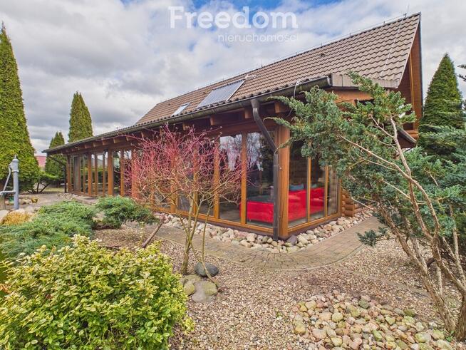 Dom z bali | ogród zimowy 47 m² | duża działka