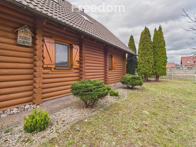 Dom z bali | ogród zimowy 47 m² | duża działka
