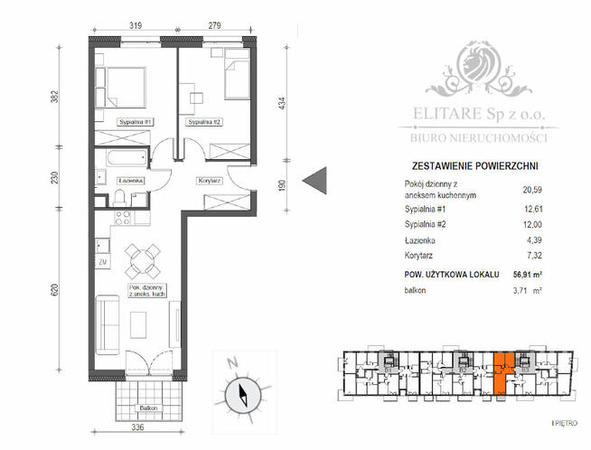 GOTOWE! Mieszkanie 3pok, 56,91m2 z balkonem/ Krzyki, Brochów, Wrocław