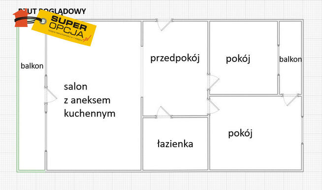 Mieszkanie Kraków gm. Kraków-Nowa Huta Bieńczyce, Gen. Leopolda Okulickiego