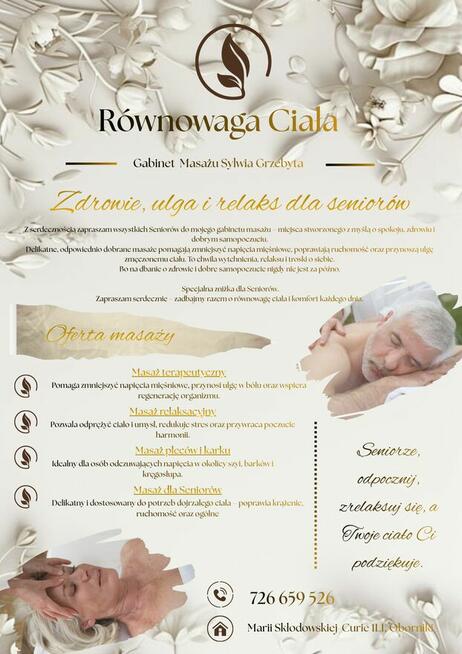 Równowaga Ciała gabinet masażu Sylwia Grzebyta