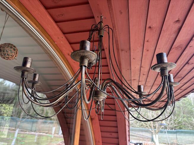 Lampa / Żyrandol wiszący czarny w stylu Rustykalnym
