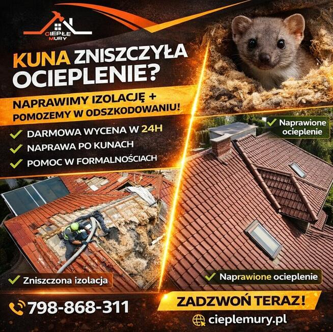 Naprawa dachu po kunie - RADOM