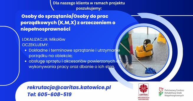 Osoby do sprzątania/Osoby do prac porządkowych (K,M,X)