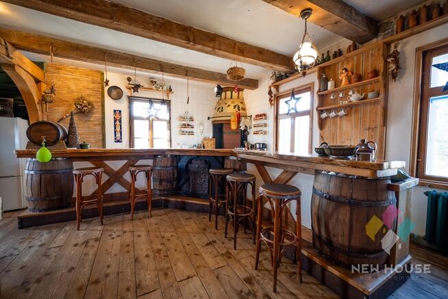 Zdory, dom z bala na działce 6471 m2, basen, sauna