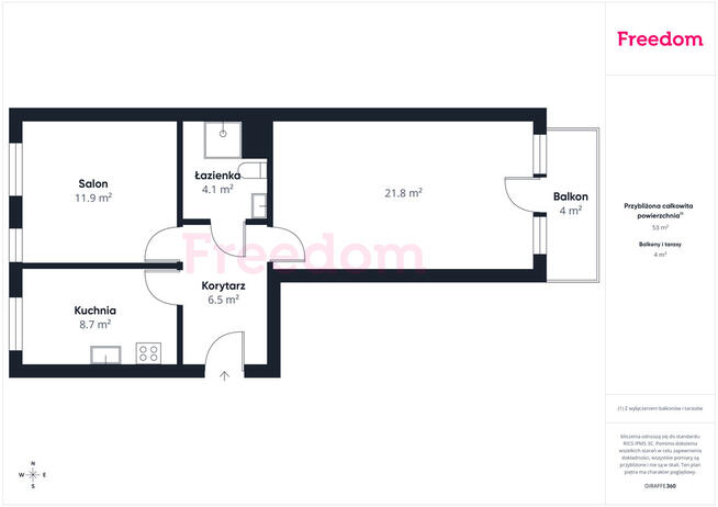 2-pokojowe mieszkanie 53,3 m² z garażem, Elbląg