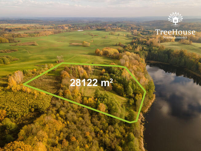 Przepiękna działka siedliskowa z linią brzegową