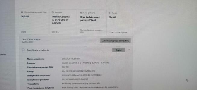 Dell Optiplex3010-z Monitorem, klawiaturą, myszką -TANIO !