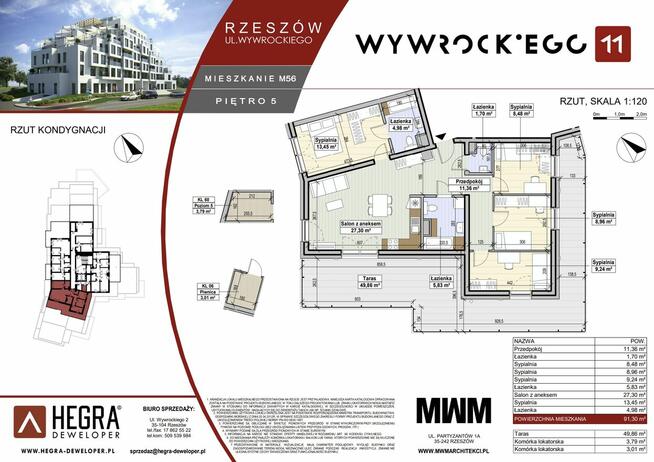 Wiosenna promocja!5-pokojowy apartament z tarasem