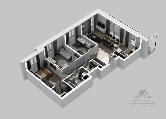 Mieszkanie pow. 76,88m2, 4pok,3łazienki,balkon 12,12m2 /widok na rzekę
