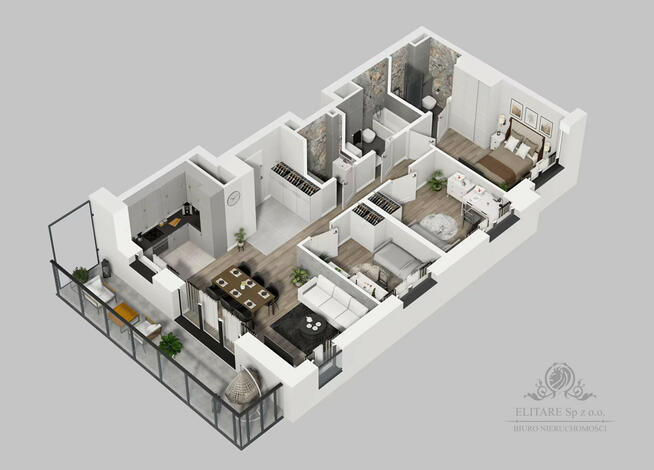 Mieszkanie pow. 76,88m2, 4pok,3łazienki,balkon 12,12m2 /widok na rzekę