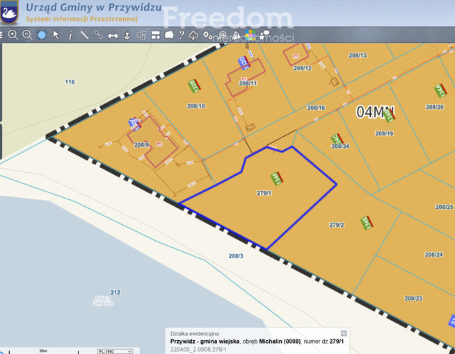 Działka budowlana przy linii brzegowej jeziora !