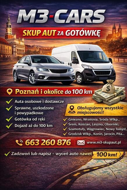 Skup aut Poznań i okolice | Szybka wycena | Gotówka od ręki