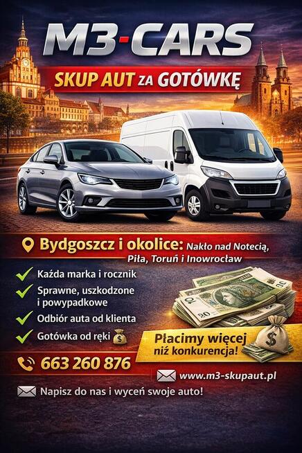 Skup aut Bydgoszcz i okolice | Szybka wycena | Gotówka od rę