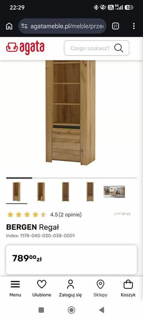 Zestaw mebli Bergen komoda, regał, rtv Agata meble