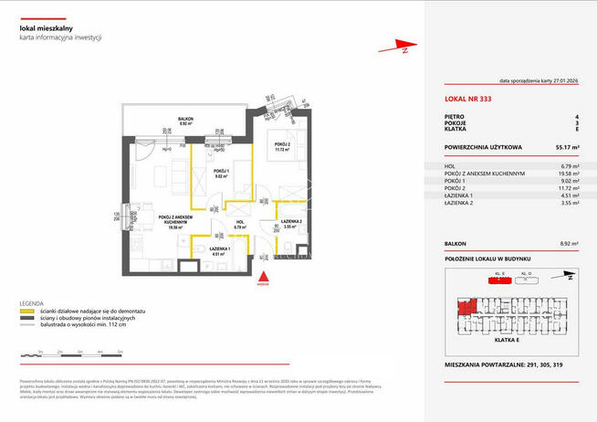 [GDYNIA CHYLONIA] Słoneczne 3 pokoje na IV piętrze | Widokowy balkon