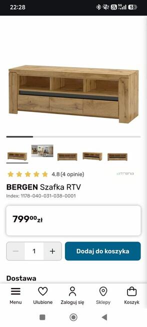 Zestaw mebli Bergen komoda, regał, rtv Agata meble