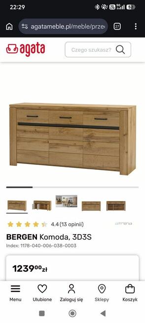 Zestaw mebli Bergen komoda, regał, rtv Agata meble