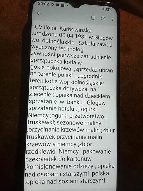 Szukam pracy zbiory borówki sałaty kalafiora