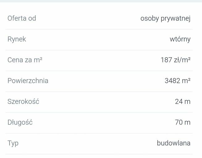 Działka budowlana, Kawala (k. Parznic)