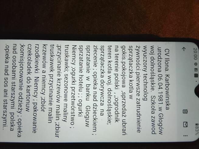 Szukam pracy zbiory borówki sałaty kalafiora