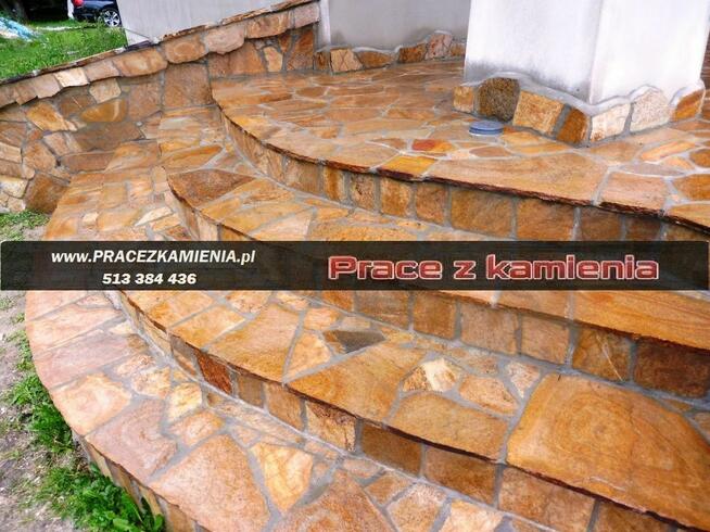 Schody z granitu, taras z piaskowca, usługi kamieniarskie
