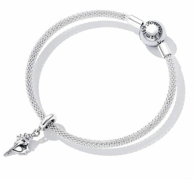 Charm bransoletka Pandora Moments zawieszka muszla srebrna