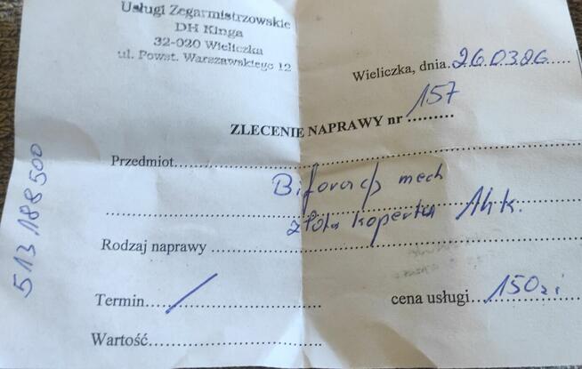 Złoty zegarek Bifora 585,14k