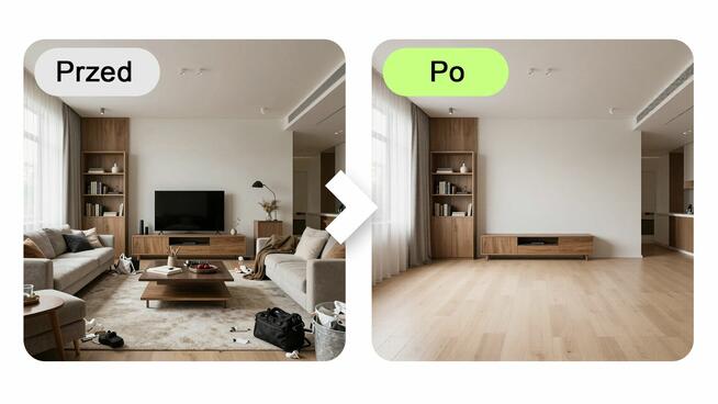 Profesjonalna edycja zdjęć wnętrz - usuń meble i przedmioty!