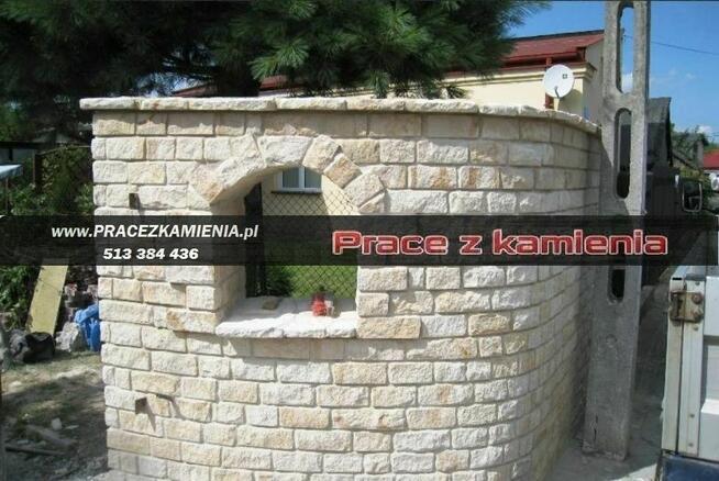 Ogrodzenie z kamienia naturalnego, płot z piaskowca, mur