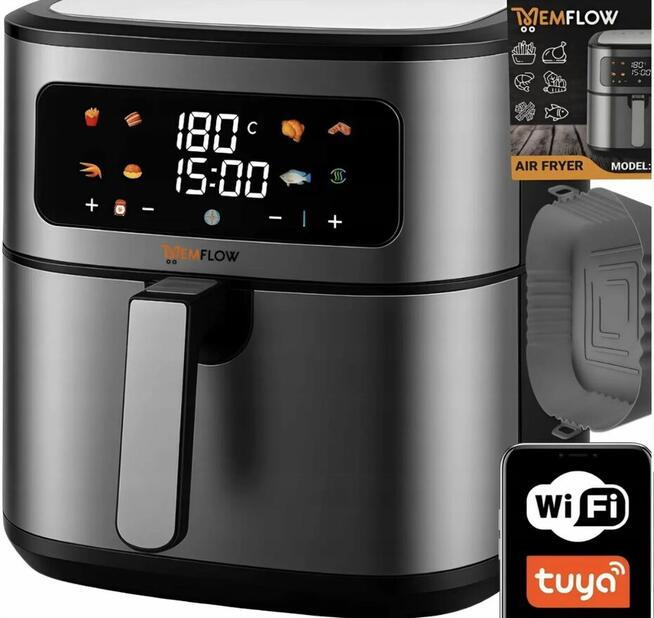 FRYTKOWNICA BEZTŁUSZCZOWA MEMFLOW 8L WIFI – FABRYCZNIE NOWA!