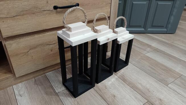 Lampion drewniany LOFT wyrób STOLARSKI produkt polski 3szt