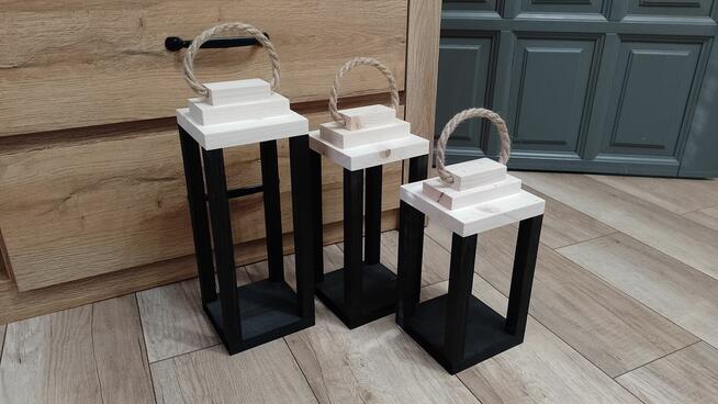 Lampion drewniany LOFT wyrób STOLARSKI produkt polski 3szt