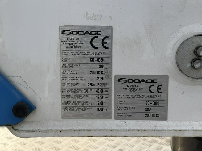 Nissan Cabstar Zwyżka Podnośnik Koszowy SOCAGE 20D Wysokość Podnoszenia 20m P7