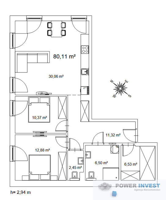 Gotowe 3-pokojowe, parter pod biuro, gabinety