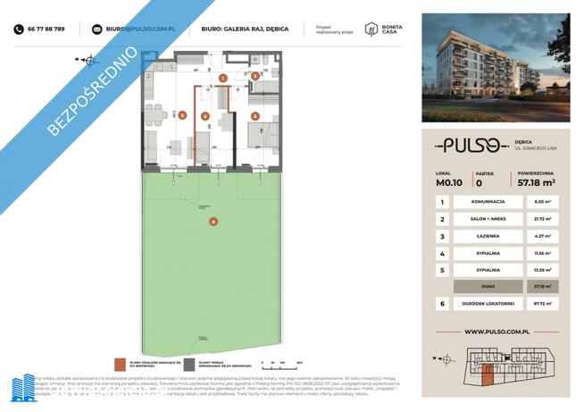 57,18m Nowe mieszkanie z ogródkiem w Dębicy Przedsprzedaż