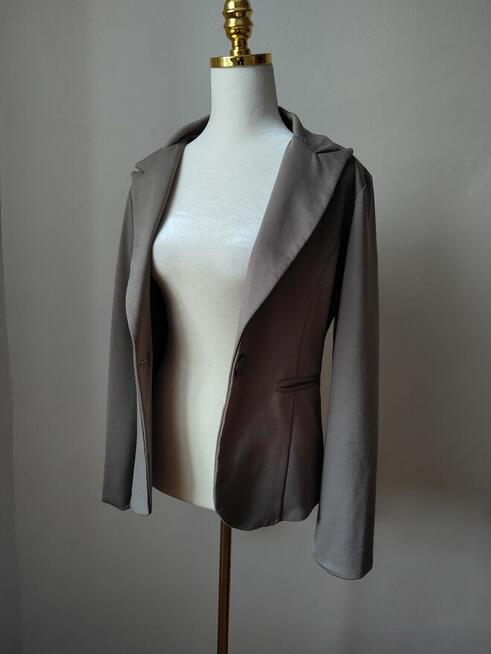 Elegancka marynarka damska, khaki fango brązowa, roz. M