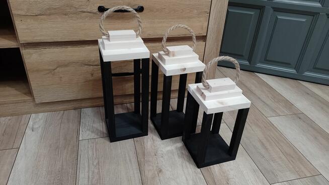 Lampion drewniany LOFT wyrób STOLARSKI produkt polski 3szt