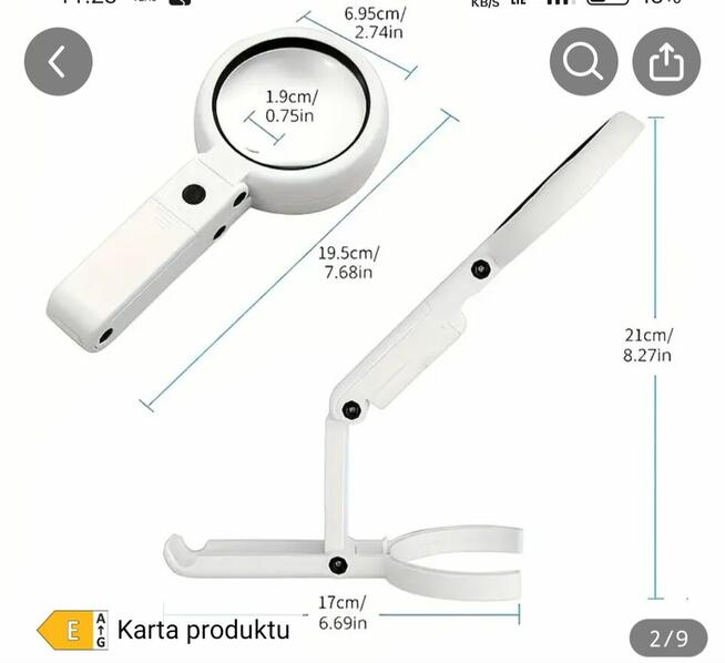 Lupa stojąca LED+ kieszonkowa