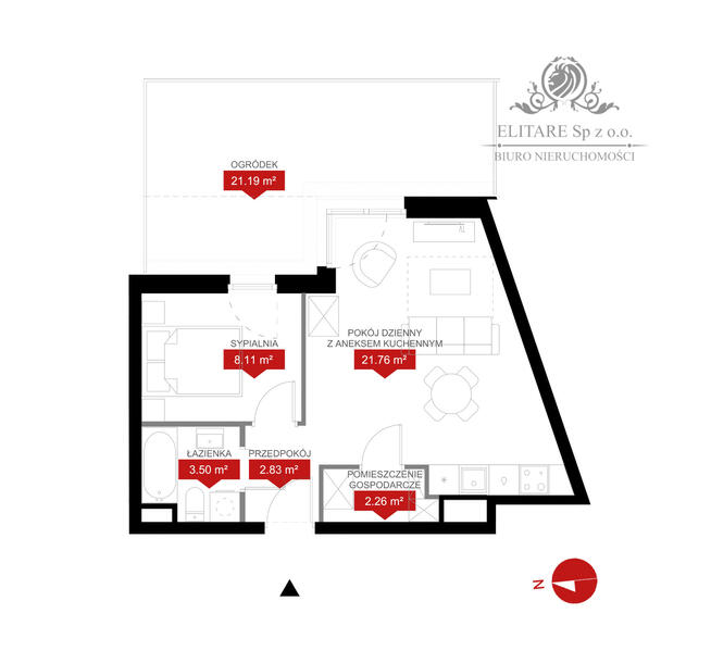 Śliczne mieszkanie z ogrodem 2 pokojowe przy Odrze