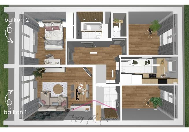 4 pokoje 2 BALKONY osobna kuchnia PO REMONCIE